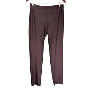 Eileen Fisher Womens Medium Straight Stretch Crepe Brown Ankle Pants Leggings
